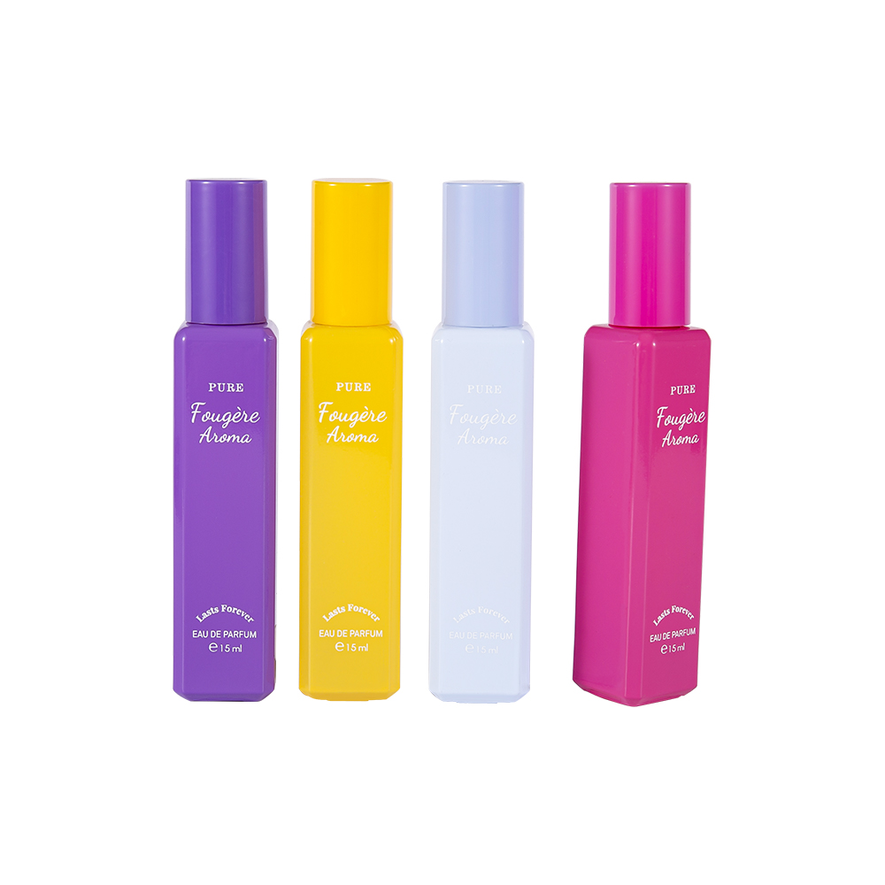 GC4222-WJ2369 15ML 다채로운 PP 플라스틱 모자를 가진 작은 수용량 입히는 유리제 향수병