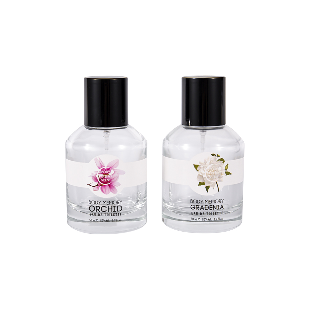 GC4815-WJ2531 50ML 투명 유리 향수병(검정색 PP 플라스틱 캡 포함)