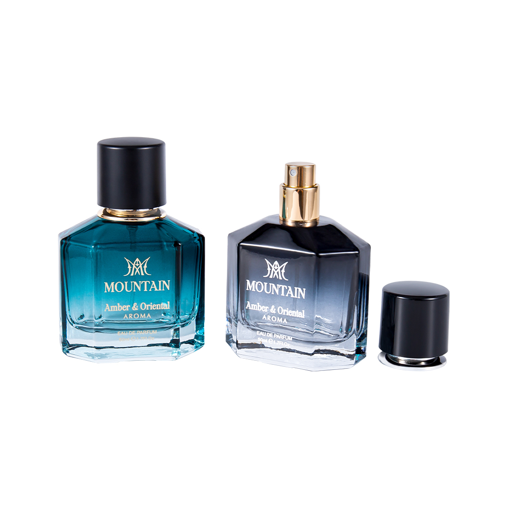 코팅 인쇄 및 핫 스탬핑 테이프 PP Abs UV 향수 캡이 있는 GC4030-WJ2099 50ML 유리 향수병